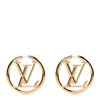 Louis Vuitton Metal Louise Hoop Earrings Gold 1 of 7