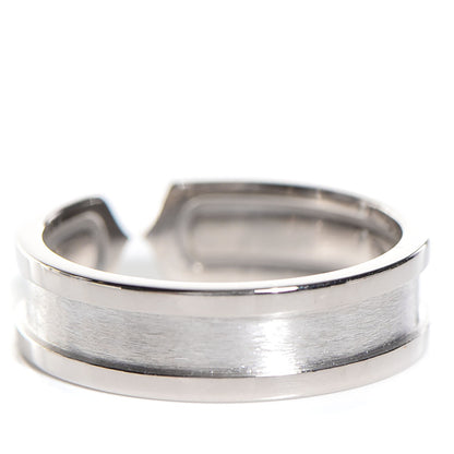 Cartier 18K White Gold 7mm C De Ring 62 10 5 of 6