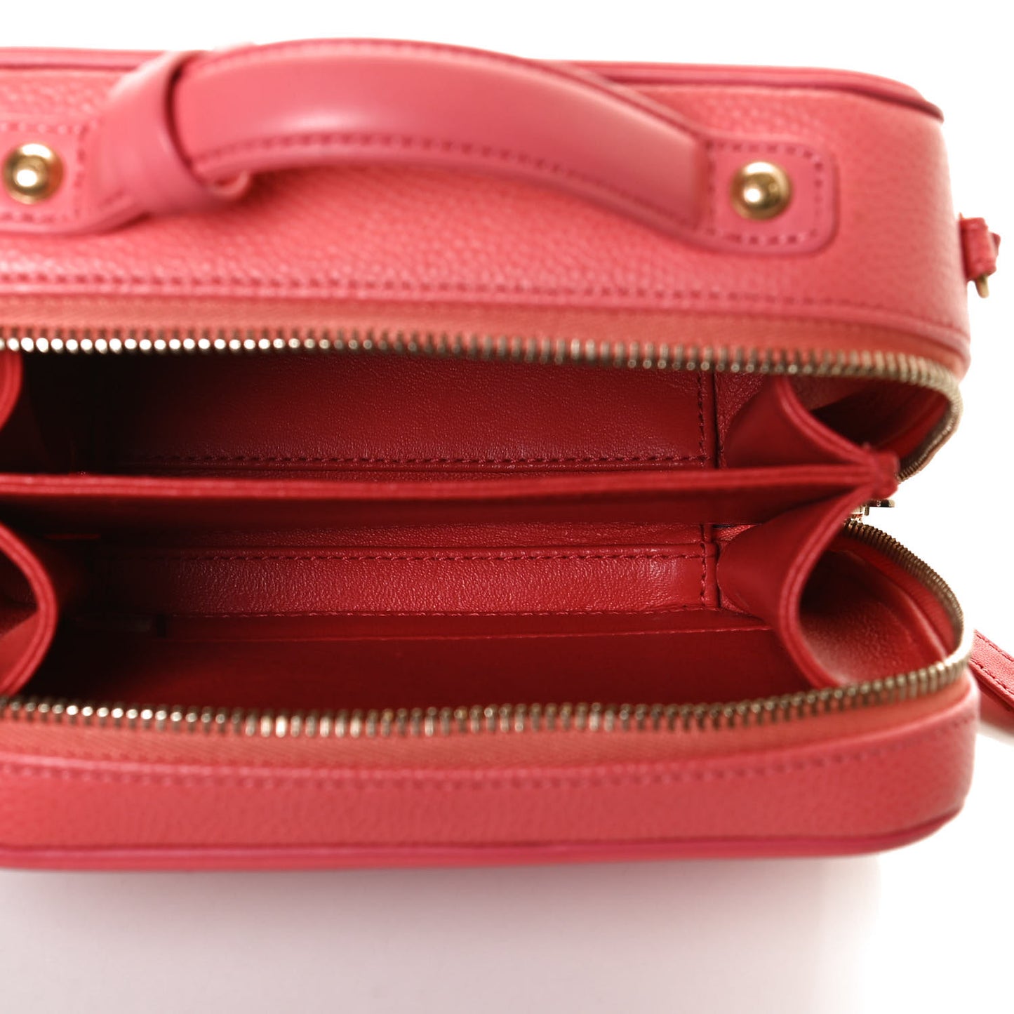 Caviar Quilted Small CC Filigree Vanity Case Coral