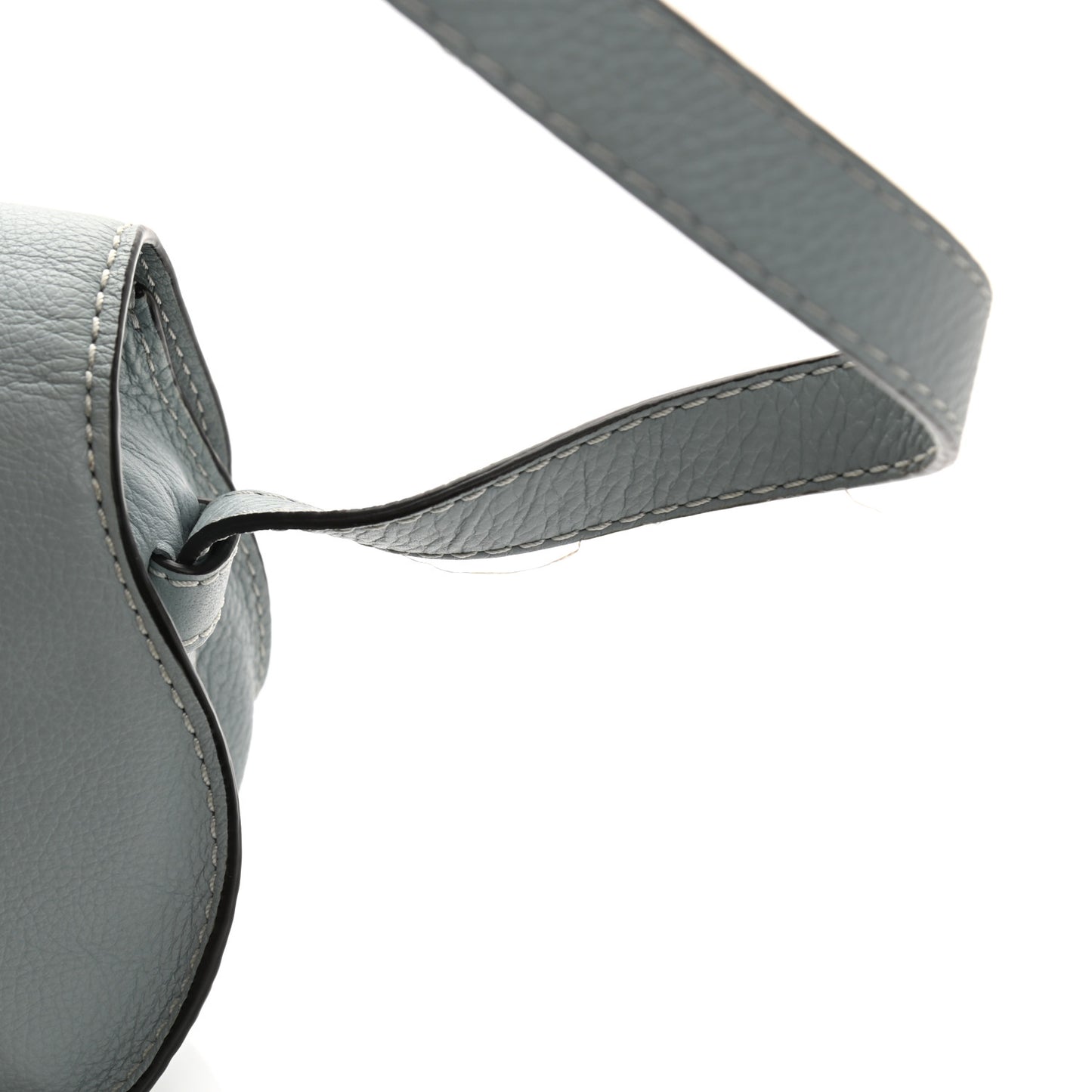 Calfskin Mini Marcie Round Crossbody Bag Faded Blue