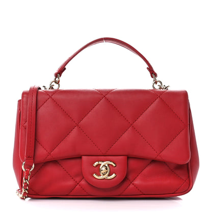 Chanel Lambskin Quilted Small Easy Carry Flap Red 1 of 14