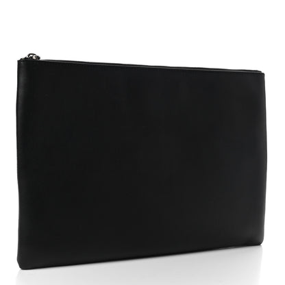 Balenciaga Smooth Calfskin Logo Zip Pouch Black Fluo Yellow 3 of 8