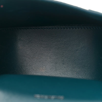 Balenciaga Shiny Calfskin Crocodile Embossed Hourglass Top Handle Bag XS Denim Blue 5 of 11