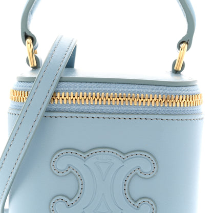 Celine Smooth Calfskin Cuir Triomphe Mini Vanity Case California Blue 8 of 11