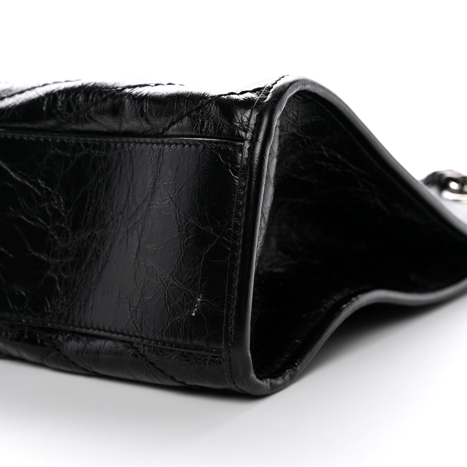 Saint Laurent Crinkled Calfskin Matelasse Monogram Medium Niki Shopper Tote Black 10 of 13