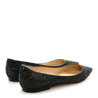 Jimmy Choo Glitter Romy Flats 38 Black 9 of 16