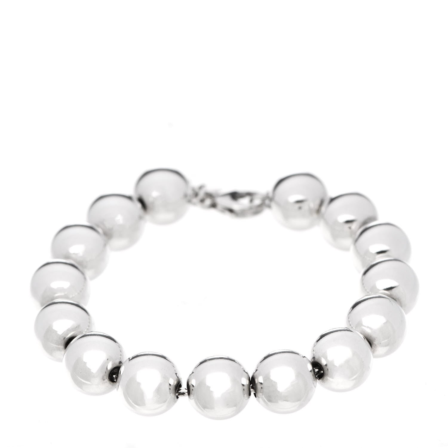 Tiffany Sterling Silver 10mm HardWear Ball Bracelet 1 of 5