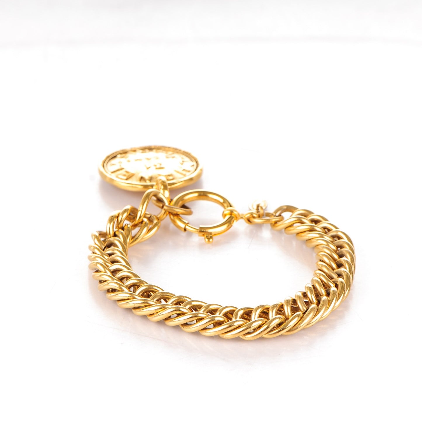 31 Rue Cambon Paris Medallion Chain Bracelet Gold
