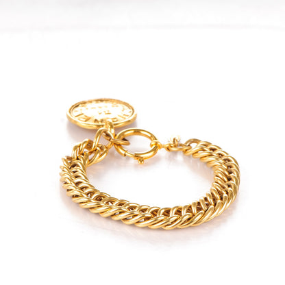 Chanel 31 Rue Cambon Paris Medallion Chain Bracelet Gold 3 of 5