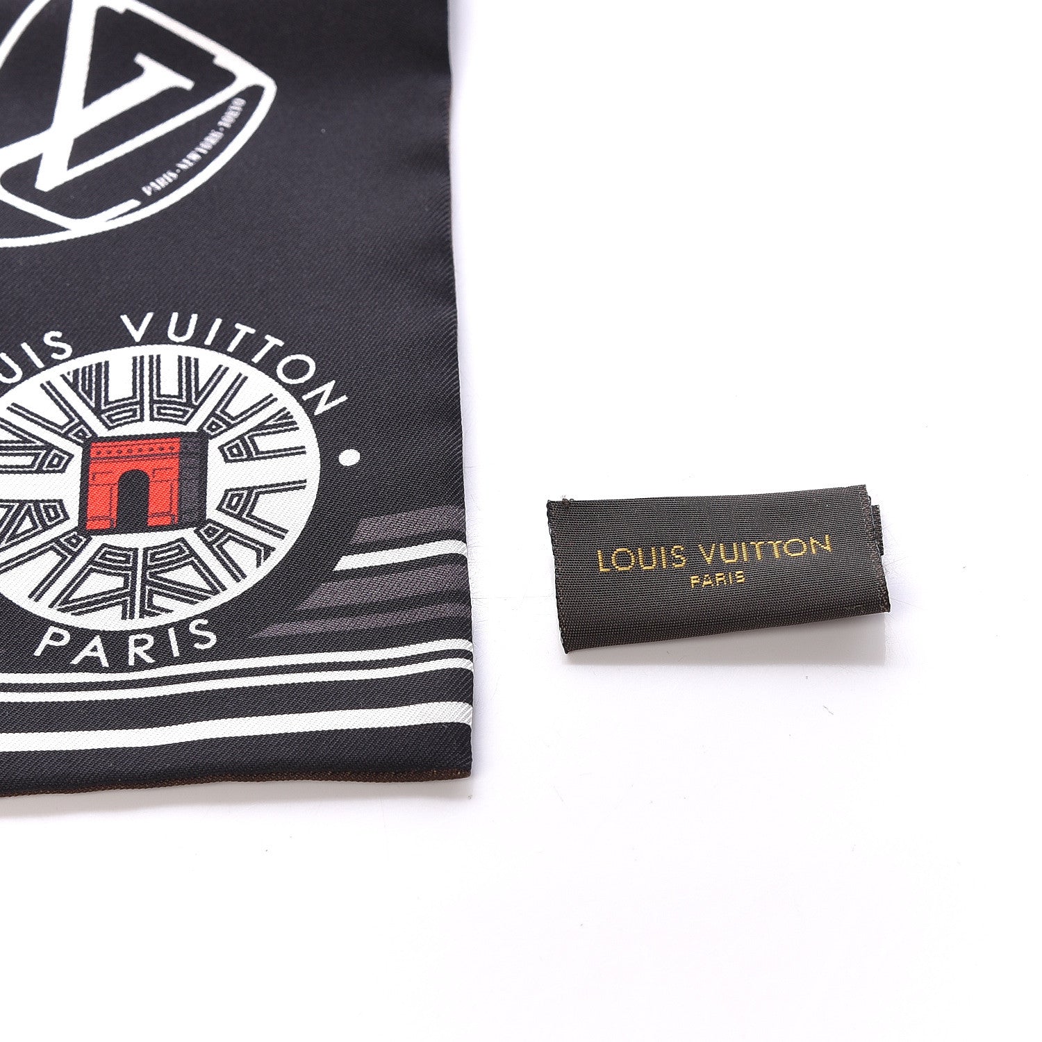 Louis Vuitton Silk Monogram World Tour Stickers Bandeau Black 4 of 5