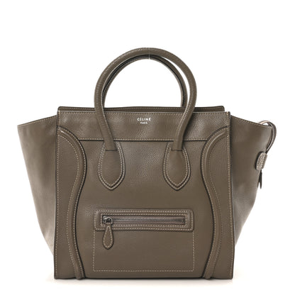 Celine Drummed Calfskin Mini Luggage Souris 1 of 9