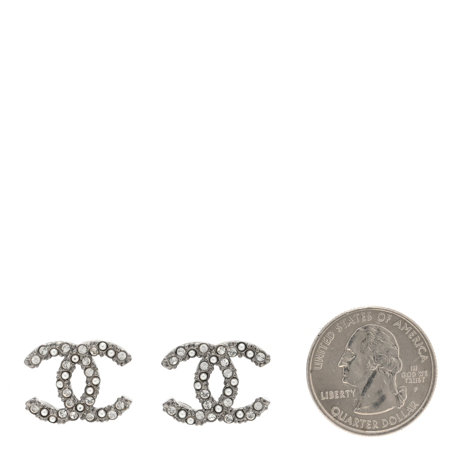 Chanel Ruthenium Crystal Pearl Caviar Earrings 2 of 5