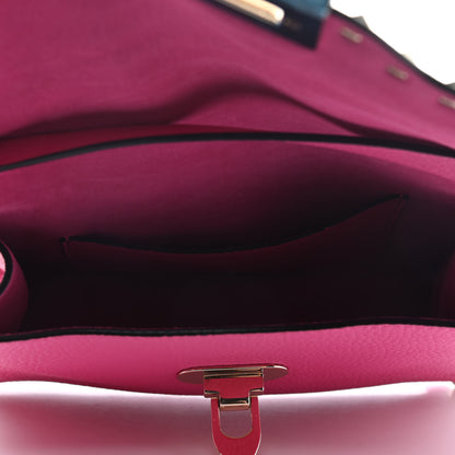 Valentino Garavani Pebbled Calfskin Medium Rockstud Flip Lock Crossbody Bag Pink Orchid 4 of 4