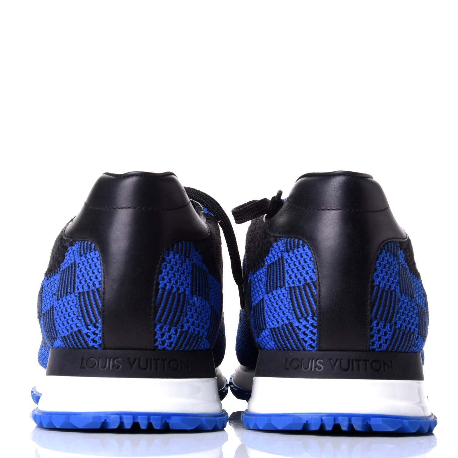Louis Vuitton Calfskin Damier Mens Run Away Sneakers 10.5 Blue 6 of 10