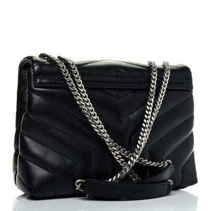 Saint Laurent Calfskin Y Quilted Monogram Small Loulou Chain Satchel Black 4 of 15