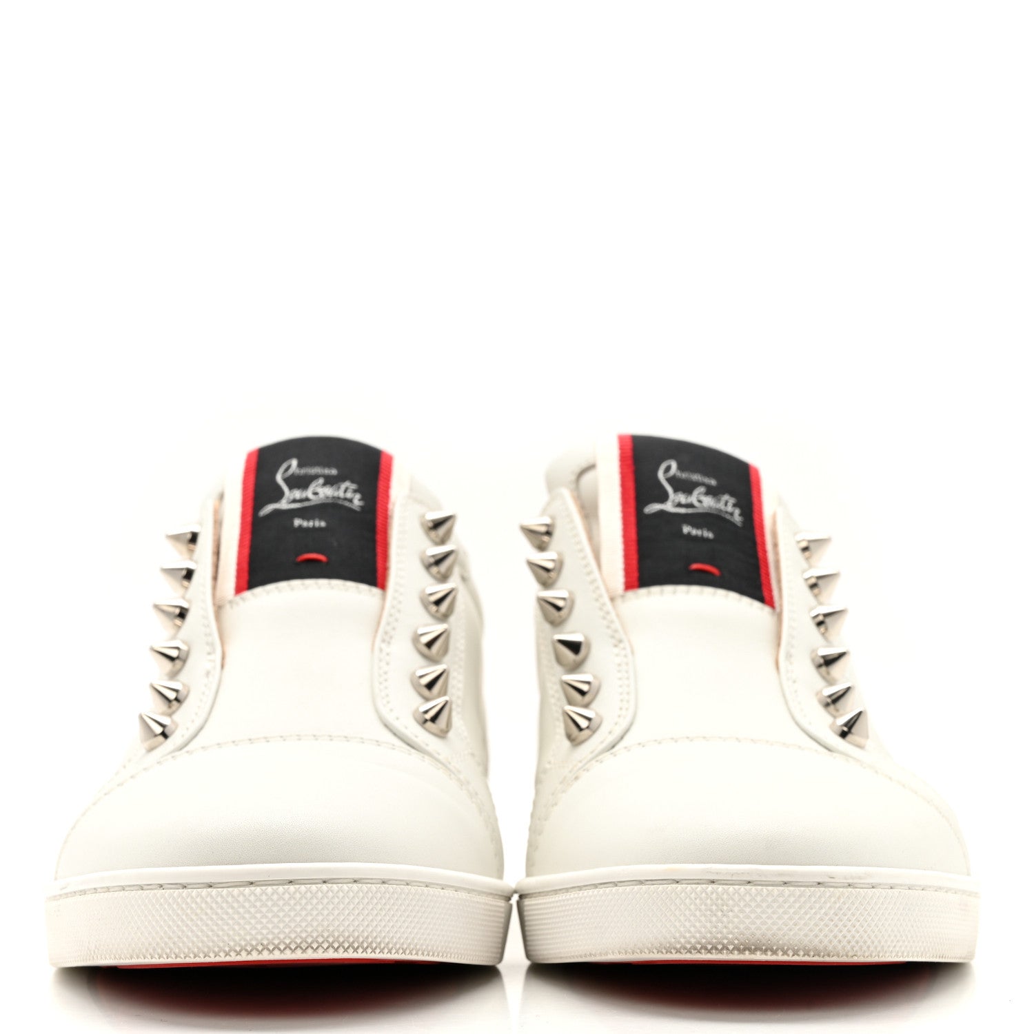 Christian Louboutin Calfskin Womens F.A.V Fique A Vontade Flat Sneakers 38 White 5 of 26