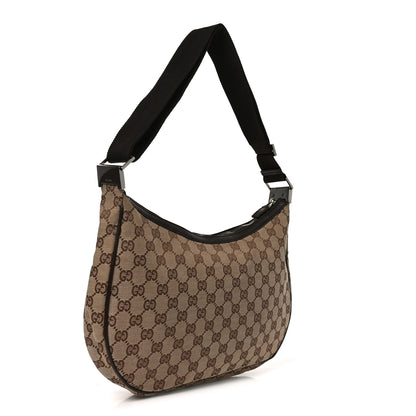 Gucci Monogram Medium Half Moon Hobo Dark Brown 3 of 10