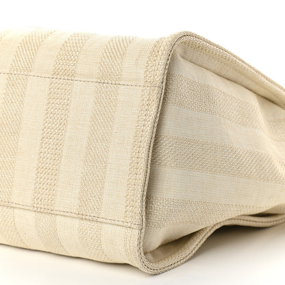 Chanel Mixed Fibers Striped Medium Deauville Tote Beige 9 of 12