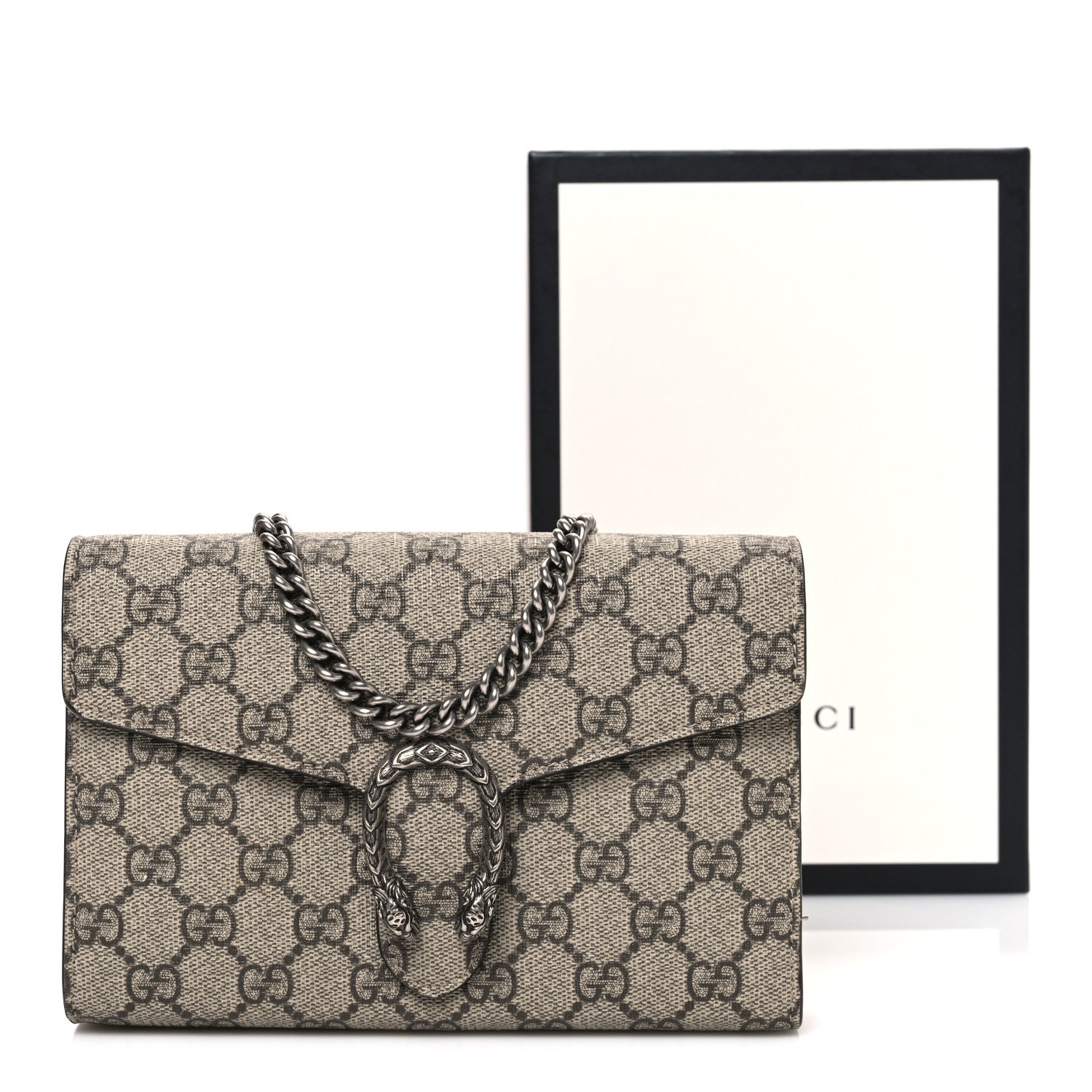 Gucci GG Supreme Monogram Mini Dionysus Chain Wallet Beige Taupe 12 of 12
