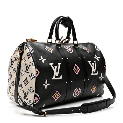 Louis Vuitton Monogram Giant Wild At Heart Keepall Bandouliere 45 Black 2 of 8