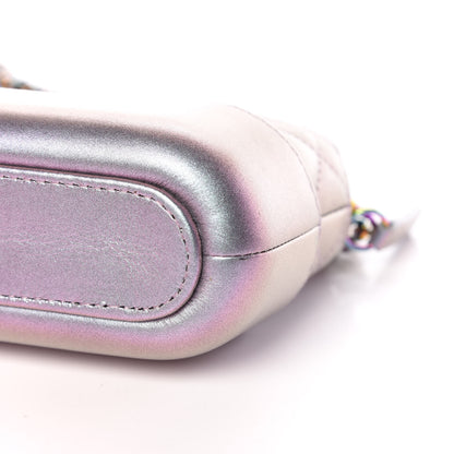 Chanel Iridescent Lambskin Calfskin Quilted Small Gabrielle Clutch With Chain Light Purple 12 of 13