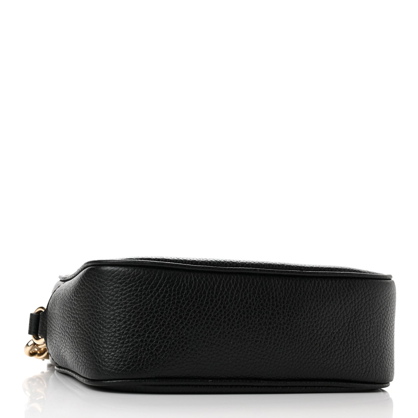 Pebbled Calfskin Small Soho Disco Bag Black