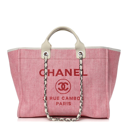 Chanel Canvas Medium Deauville Tote Pink 1 of 11