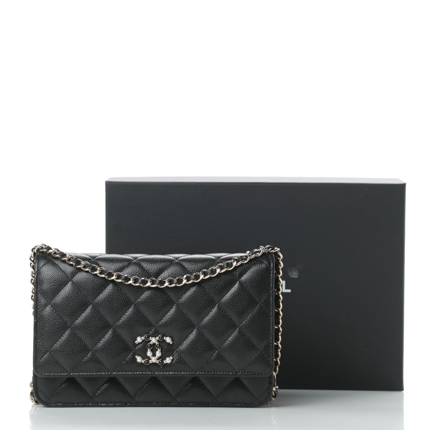 Chanel Caviar Quilted Coco Candy Wallet On Chain WOC Black 13 of 13