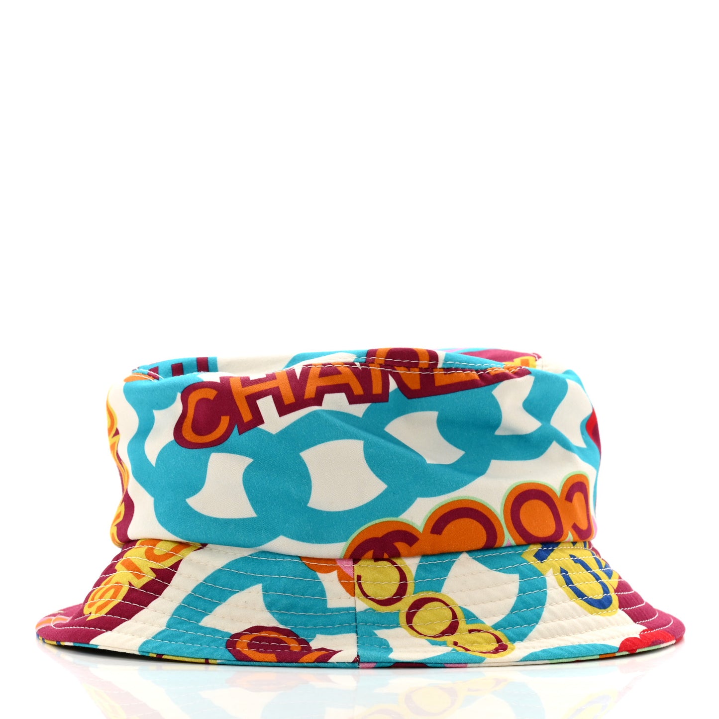 Cotton Cloche Bucket Hat L Pink Red White Turquoise