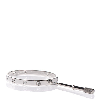 Cartier 18K White Gold 6 Diamond LOVE Bracelet 17 6 of 6