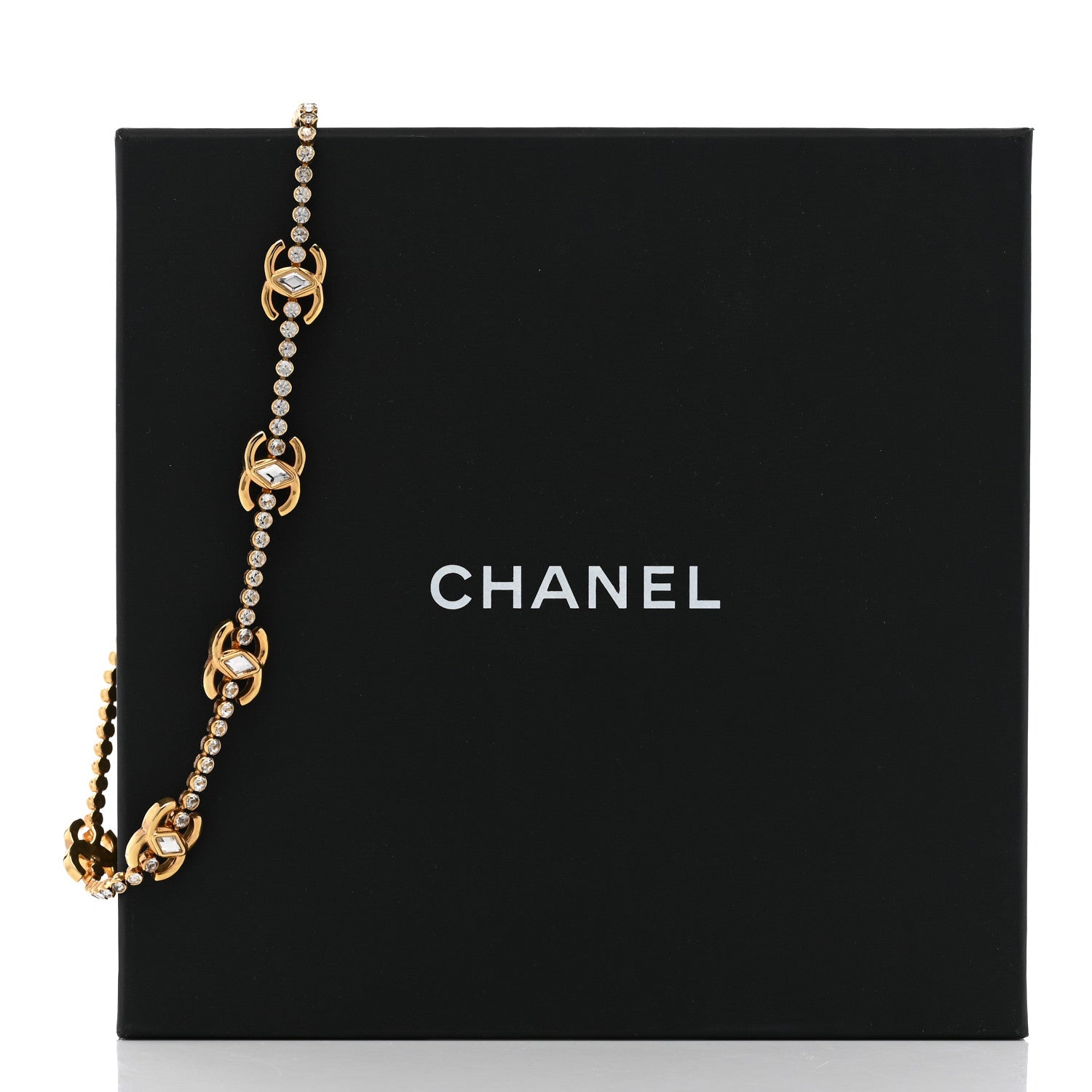 Chanel Metal Crystal CC Marquise Choker Gold 6 of 6