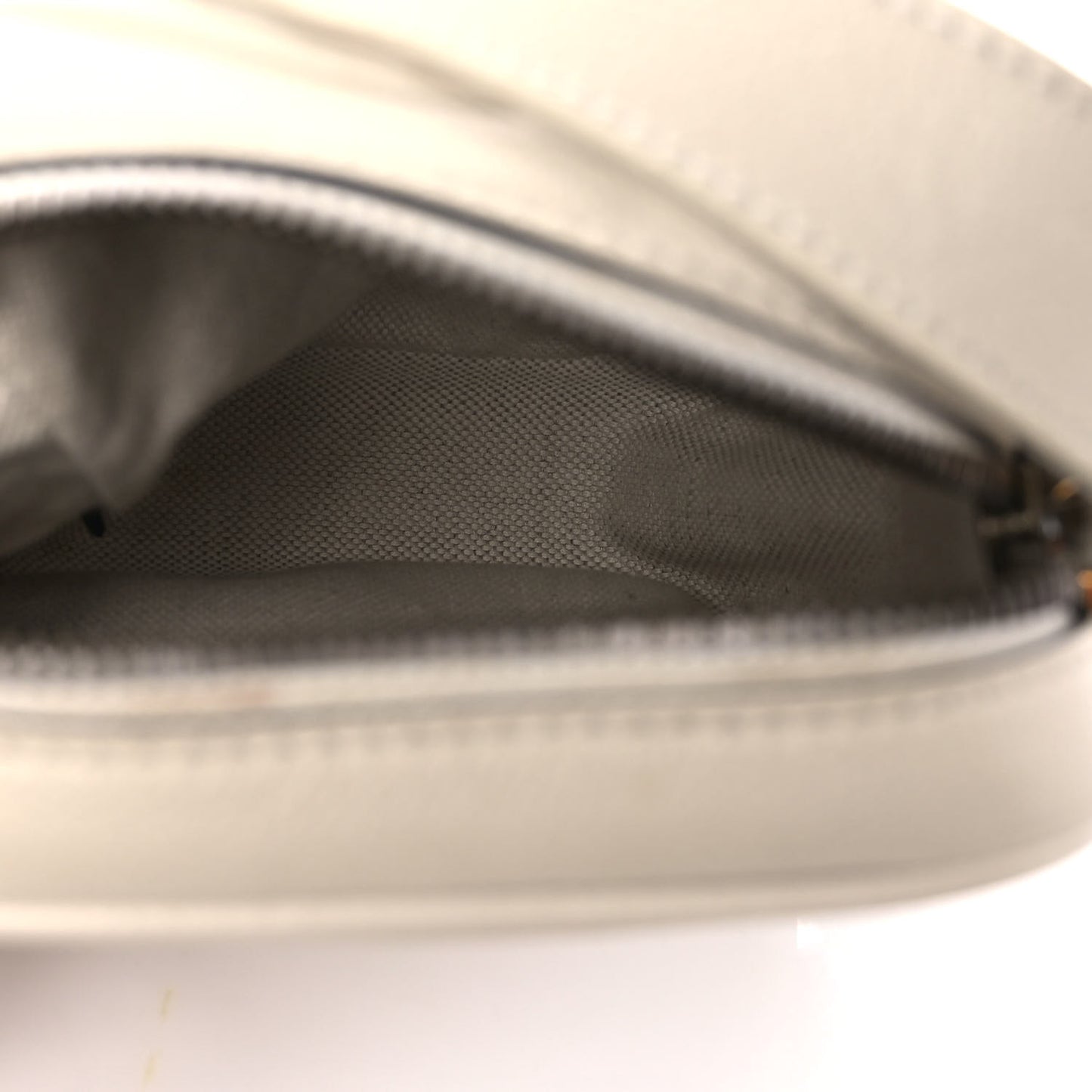 Grained Calfskin Mini Logo Messenger Bag White