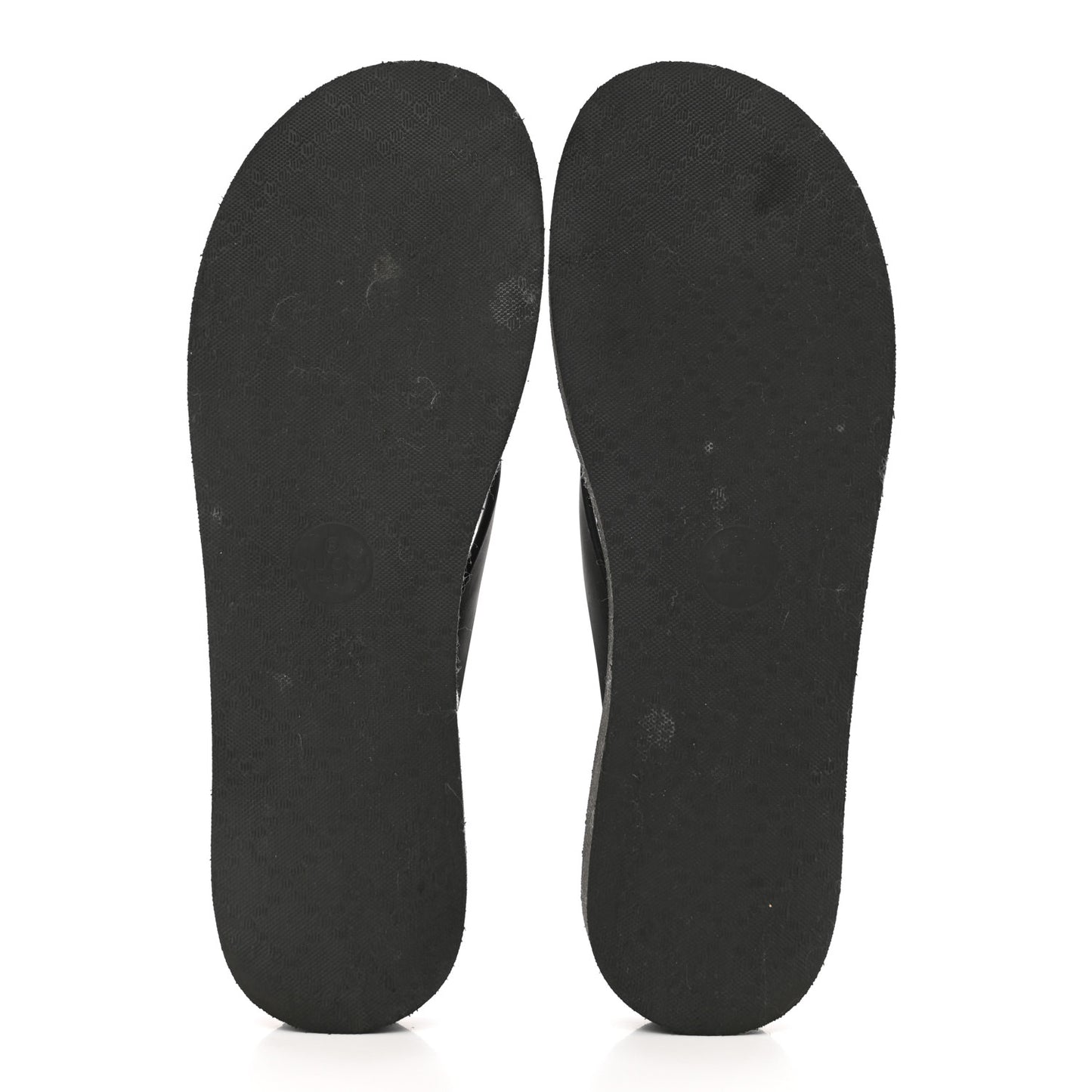 Rubber Chevron Womens GG Thong Sandals 41 Black