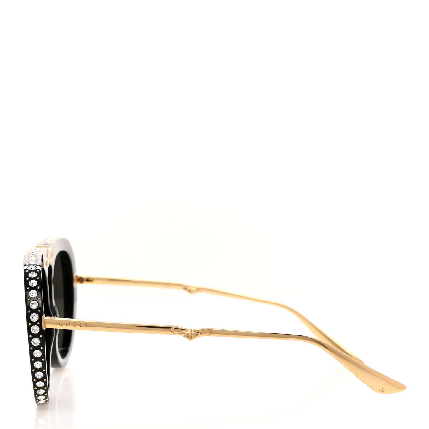 Acetate Crystal Foldable Aviator Sunglasses GG0307S Black