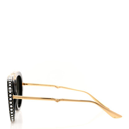 Gucci Acetate Crystal Foldable Aviator Sunglasses GG0307S Black 4 of 9