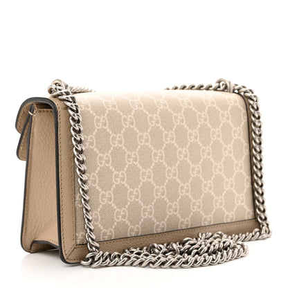 Gucci GG Supreme Monogram Textured Dollar Calfskin Small Rectangular Dionysus Shoulder Bag Beige Mystic White Oatmeal 3 of 11