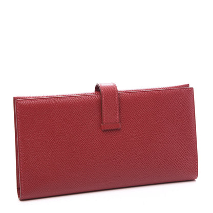 Hermes Courchevel Bearn Gusset Wallet Rouge Vif 2 of 8