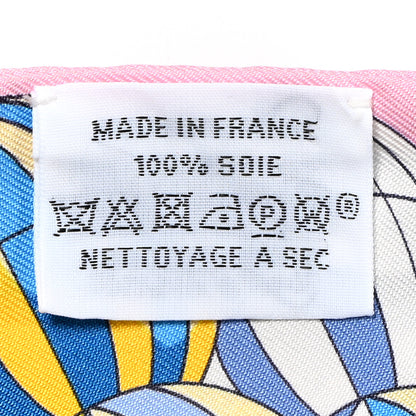 Hermes Silk Les Folies Du Ciel Twilly Rose Bleu Jaune Vif 3 of 7
