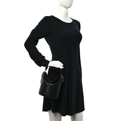 Saint Laurent Lambskin Gabby Mini Bucket Bag Black 2 of 9