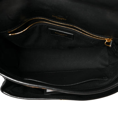 Saint Laurent Smooth Calfskin Canvas Leopard Print Medium Niki Chain Satchel Light Natural 5 of 13
