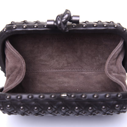 Bottega Veneta Waxy Nappa Intrecciato Knot Studded Clutch Black 5 of 13