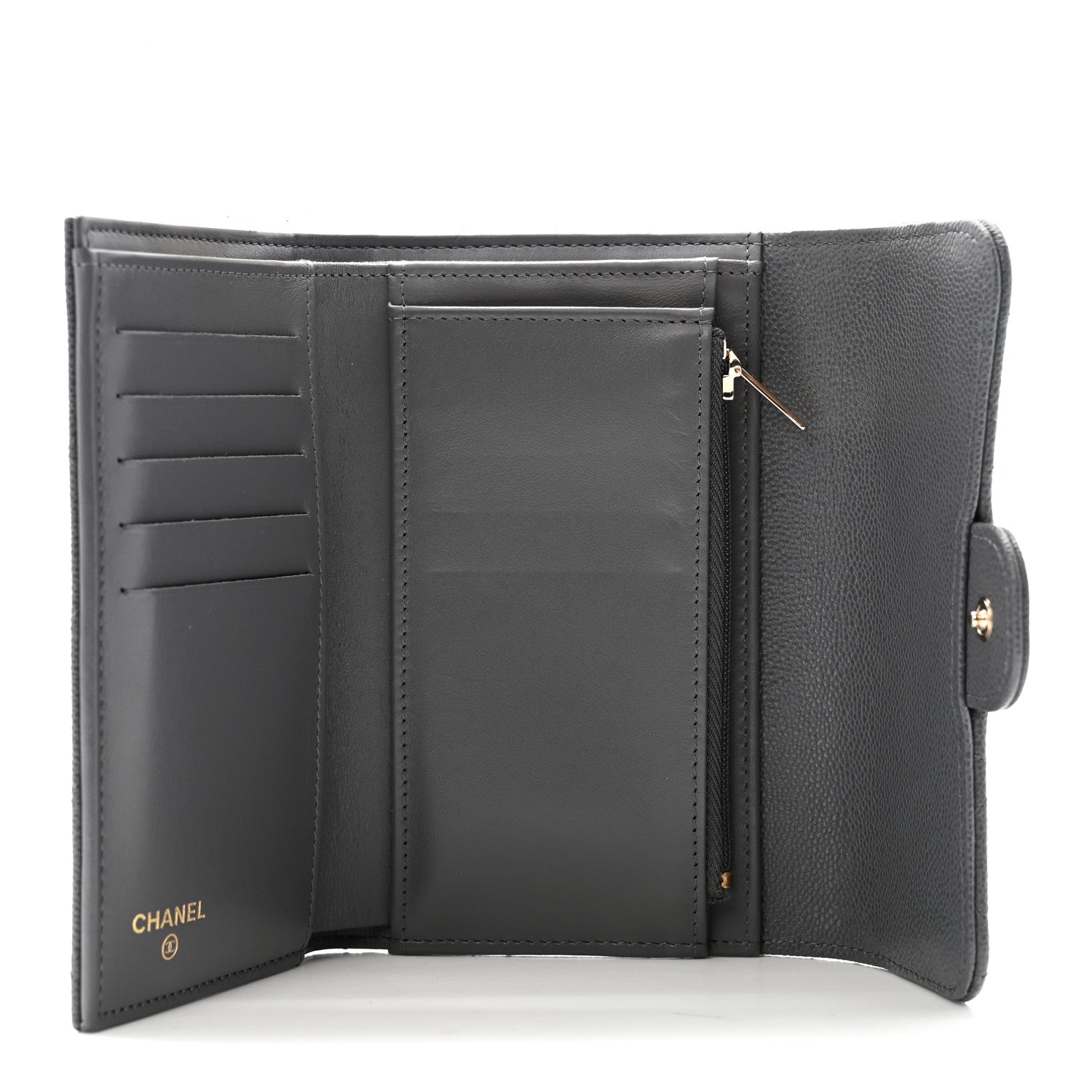Chanel Caviar Quilted Medium Flap Wallet Grey 5 of 8