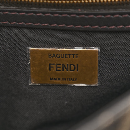 Fendi Fabric Jacquard FF 1974 Midi Chain Baguette Tobacco Moro 8 of 10