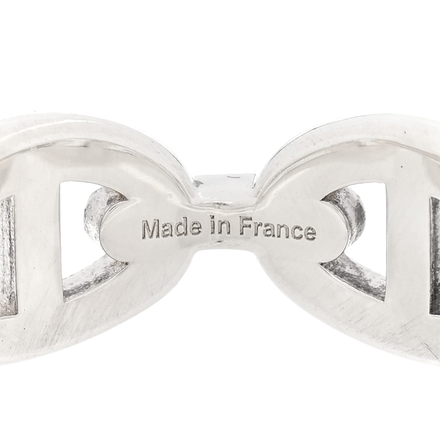 Hermes Sterling Silver PM Chaine d'Ancre Enchainee Band Ring 54 6.75 5 of 6