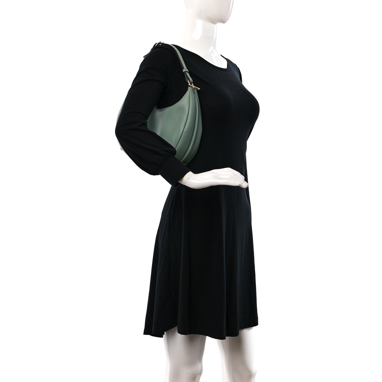 Vitello Grace Matte Small Fendigraphy Hobo Bag Menta