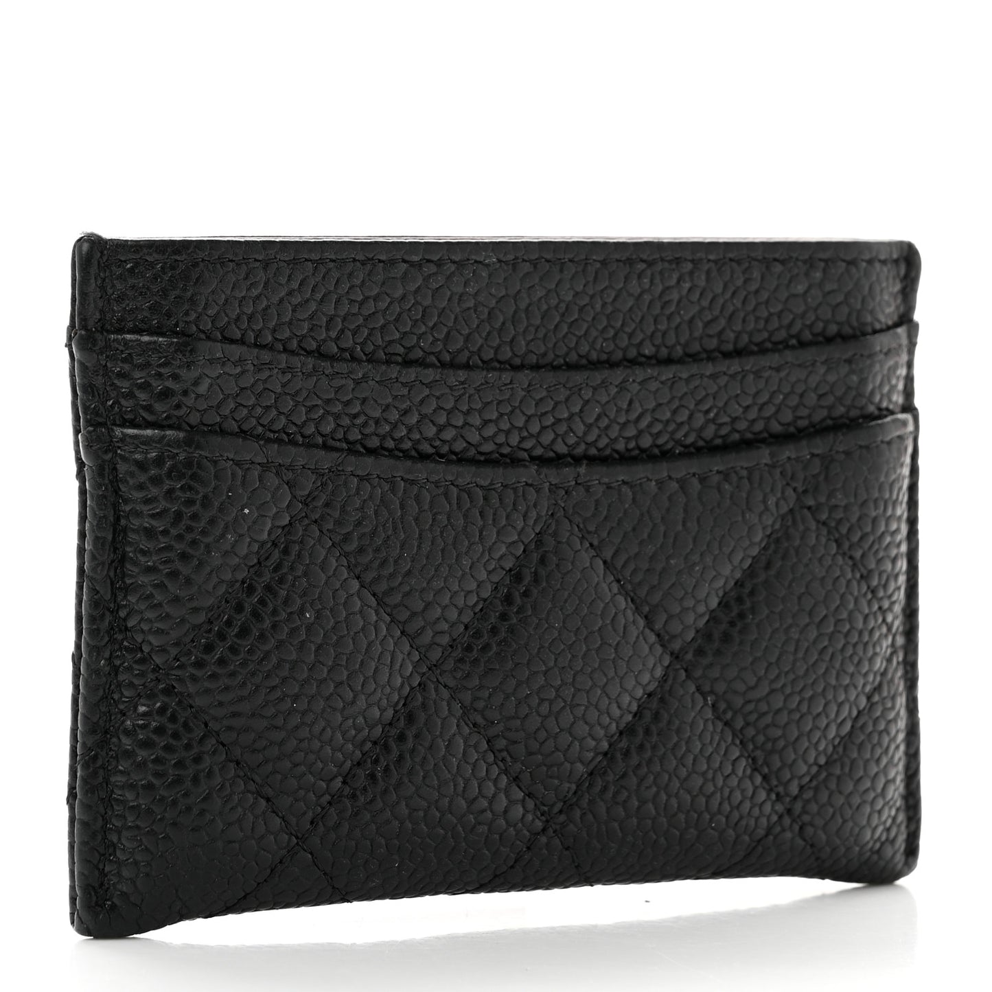 Caviar Quilted Card Holder Black
