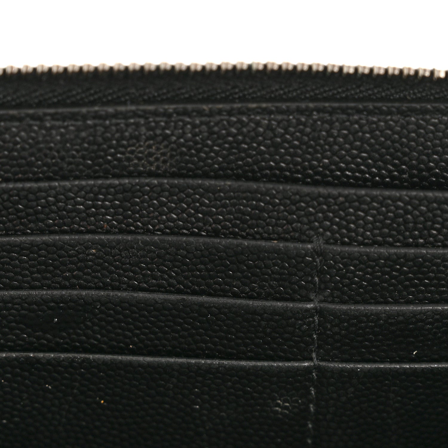 Saint Laurent Grain De Poudre Matelasse Chevron Monogram Zip Around Wallet Black 8 of 11