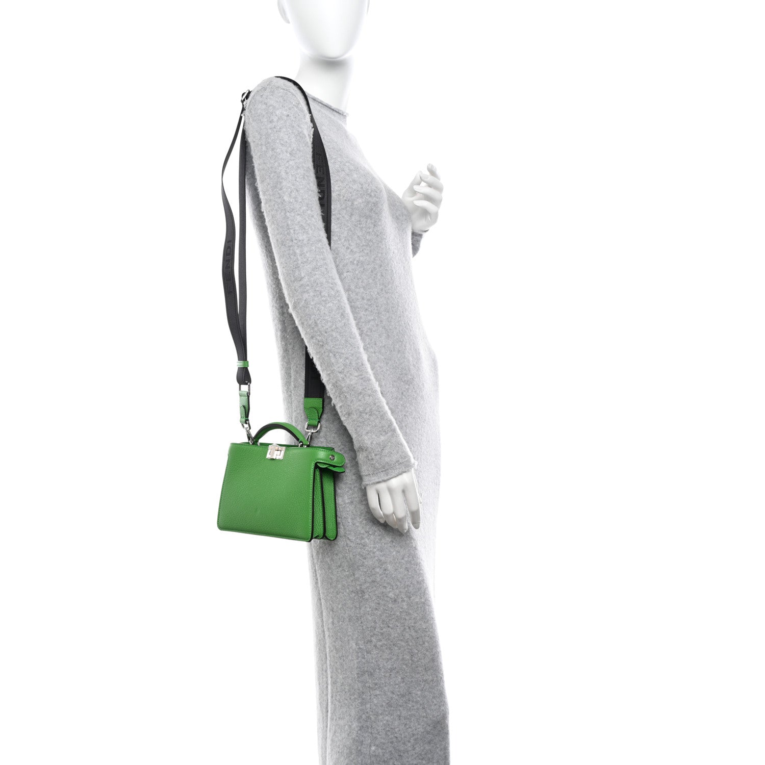 Fendi Cuoio Romano Vitello Cover Bi-Color Peekaboo I See U X Cross Satchel Tomatillo 2 of 10