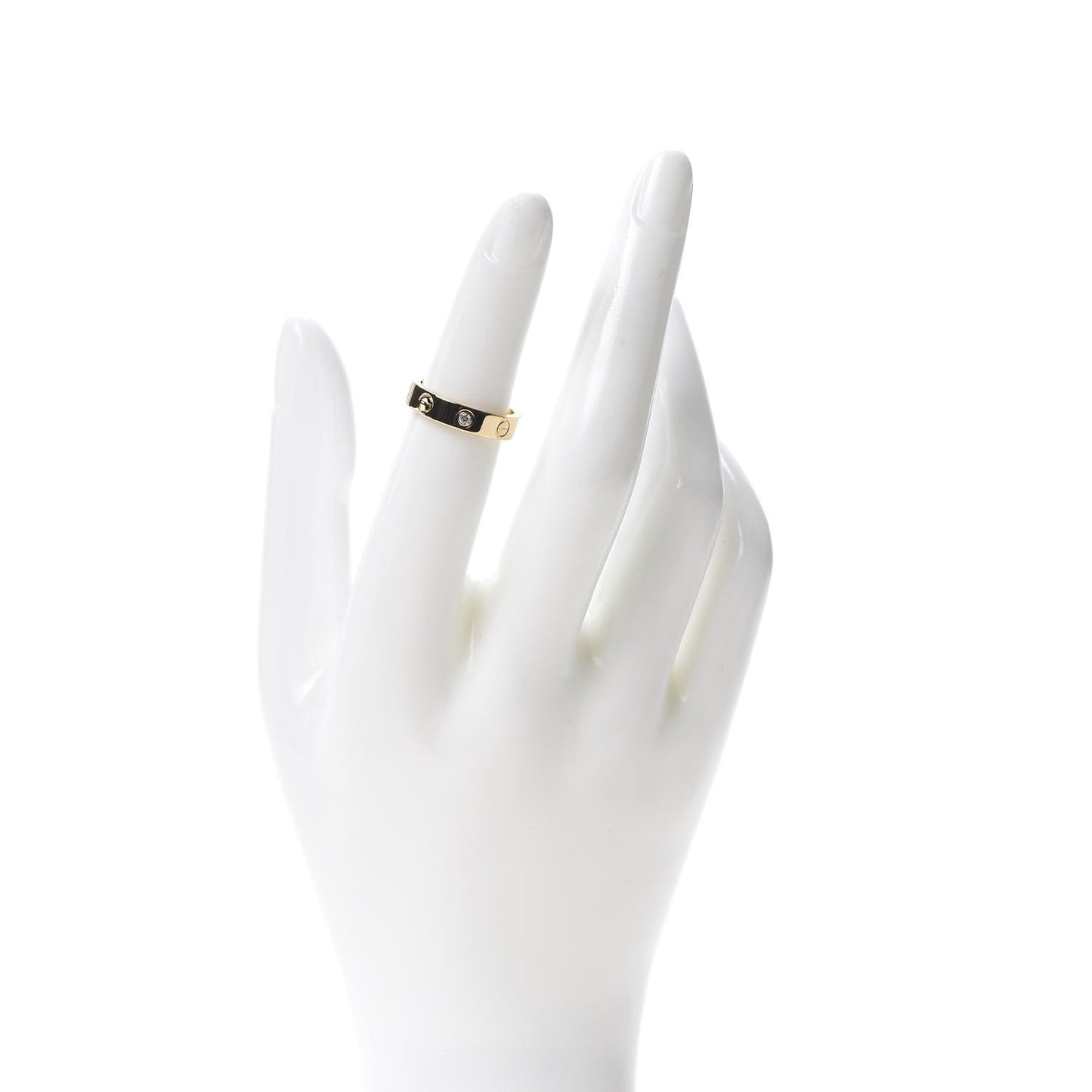 18K Yellow Gold Diamond 4mm LOVE Wedding Band Ring 49 4.75