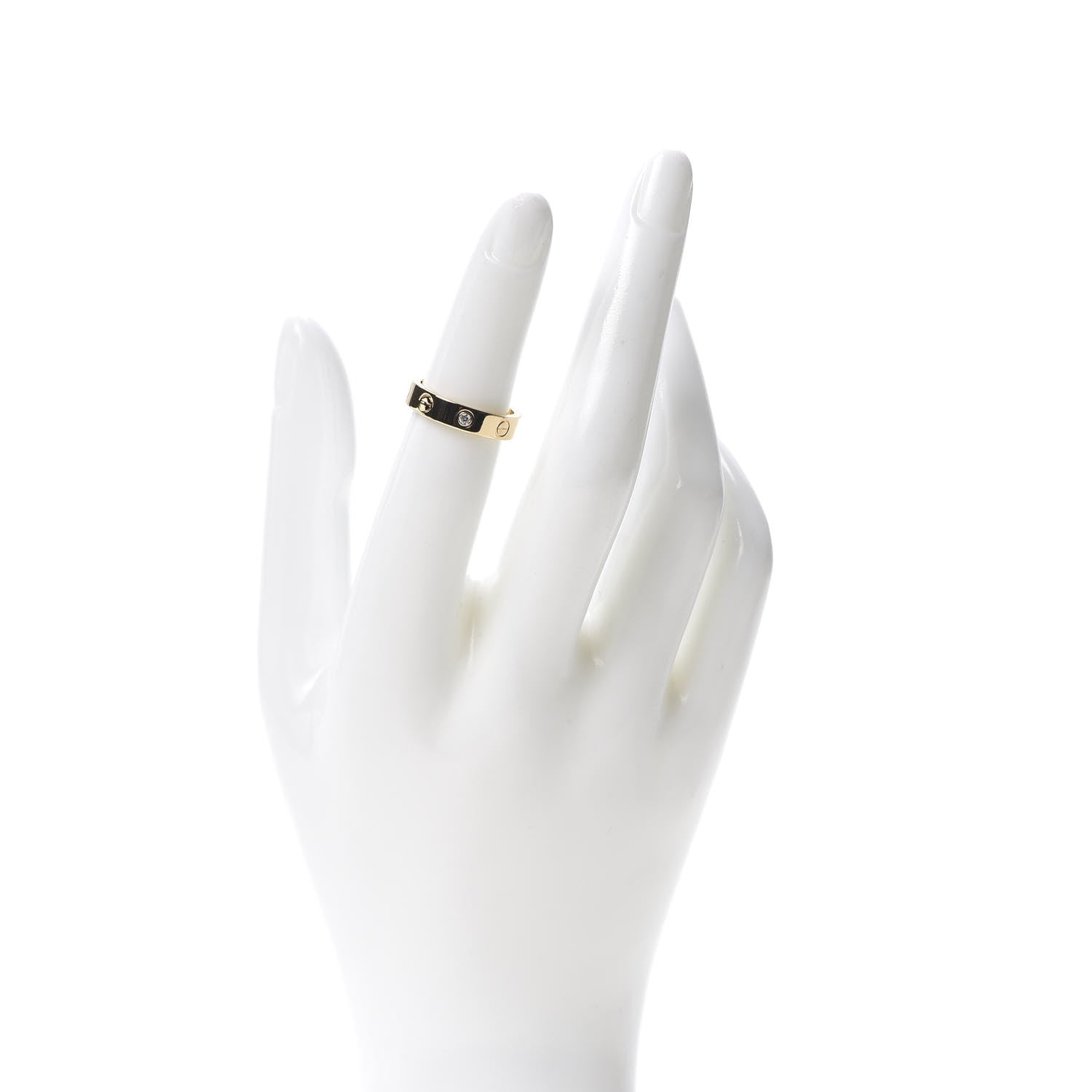 Cartier 18K Yellow Gold Diamond 4mm LOVE Wedding Band Ring 49 4.75 2 of 6